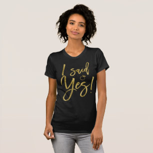 T-shirt Effet De Phuile D'Or J'Ai Dit Oui Chemises De Mari