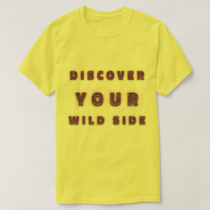 T-shirt Effet de texte abstrait représentant le côté sauva