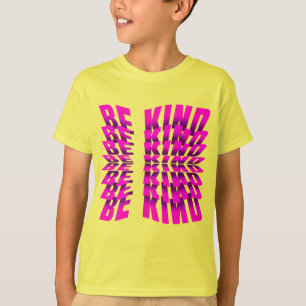 T-SHIRT EFFET DE TEXTE SOIS GENTIL TYPOGRAPHIE ROSE