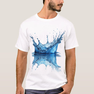 T-shirt Effet d'éclaboussure d'eau bleue pure