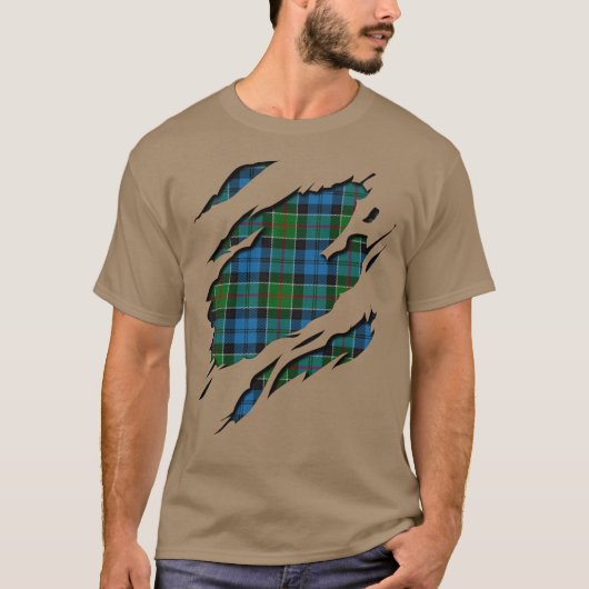 T-shirt Effets de plaid de tartan de Colquhoun de clan (Devant)