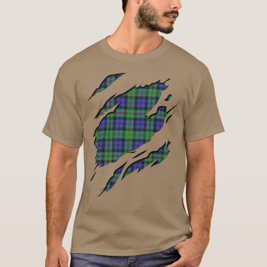 T-shirt Effets de plaid de tartan de MacEwen de clan (Devant)