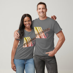 T-shirt Effets métalliques multicolores liberté écrits ave