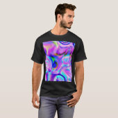 T-shirt Effets numériques : motif abstrait multicolore. (Devant entier)