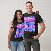 T-shirt Effets numériques : motif abstrait multicolore. (Unisexe)