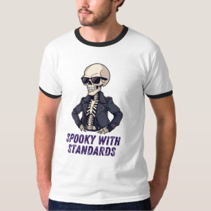 T-shirt Éffrayant Avec Les Normes - Drôle Elégant Squelett