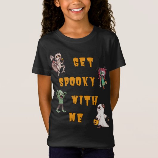 T-Shirt Éffrayant avec moi Halloween (Devant)