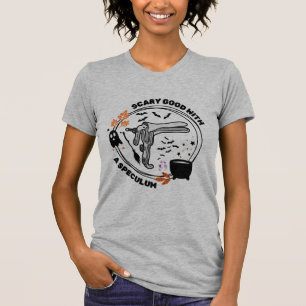 T-shirt Effrayant avec un spéculum.