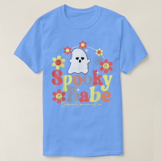 T-shirt Éffrayant Babe Halloween Happy Face Super Retro 47 (Design devant)