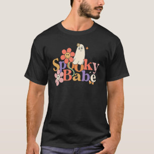 T-shirt Éffrayant Babe Hippie Halloween Vibes Super Ghost