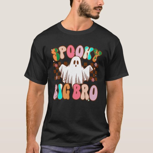 T-shirt Éffrayant Big Bro Halloween Frère Fantôme Ret Cost (Devant)