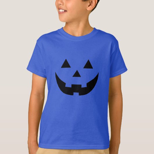 T-shirt Éffrayant bleu noir Jack-o'-lantern mignon Hallowe (Devant)