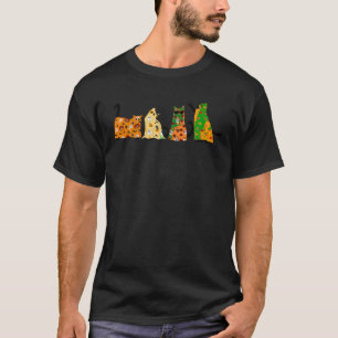 T-shirt Effrayant Boo mignon Fantôme Chat Kitty Automne Ha