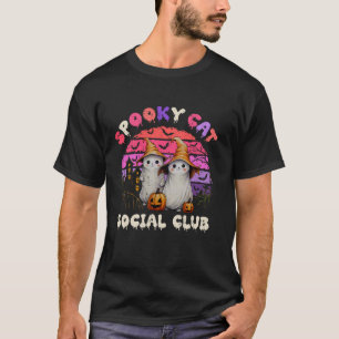 T-shirt Éffrayant Chat Social Club Boom Ghost Black Cats H