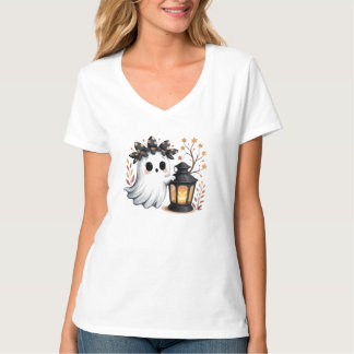 T-shirt Éffrayant-Chic Halloween Ghost