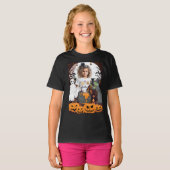 T-shirt Éffrayant Citrouille d'horreur sorcière Halloween  (Devant entier)