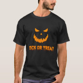 T-shirt Éffrayant Citrouille face Halloween Trick ou trait (Devant)