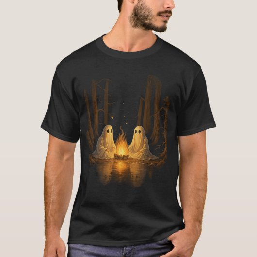T-shirt Éffrayant Feu de Feu de Feu de nuit Art - Hallowee (Devant)