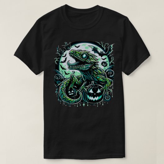 T-shirt Éffrayant gecko sorcière joli halloween reptile de (Design devant)