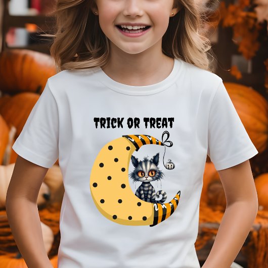 T-Shirt Éffrayant Ghost Kitten Trick ou traitement