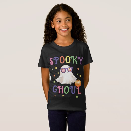 T-shirt éffrayant Ghoul Bright Text Girls (Devant entier)