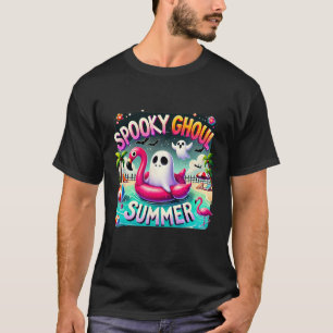 T-shirt Éffrayant Ghoul Été mignon Fantôme Flamant rose Bo