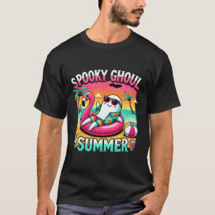 T-shirt Éffrayant Ghoul été mignon Fantôme Flamant rose ét