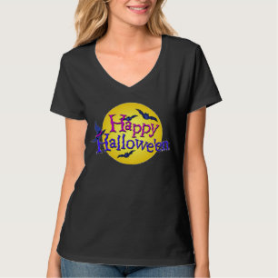 T-shirt effrayant Halloween Chirt chauves-souris pleine lu
