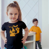 T-Shirt Éffrayant Halloween Maison Orange Graphisme