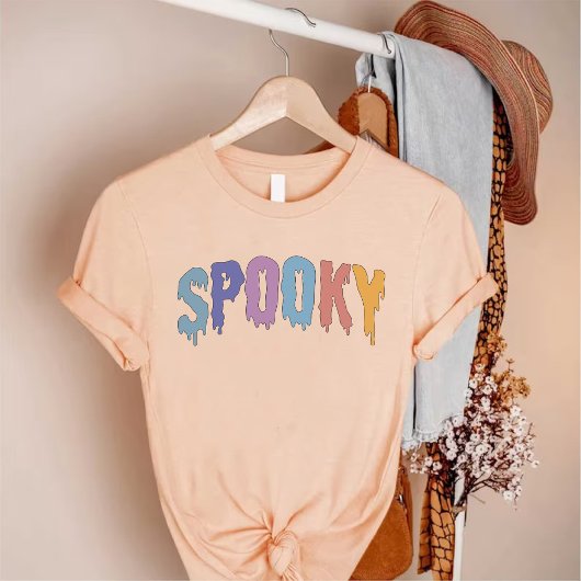 T-shirt Éffrayant Halloween moderne script fantôme femmes