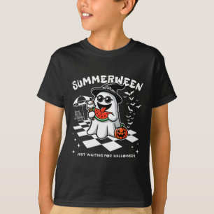 T-shirt Éffrayant Halloween Vibes été Citrouille Ghost Tee