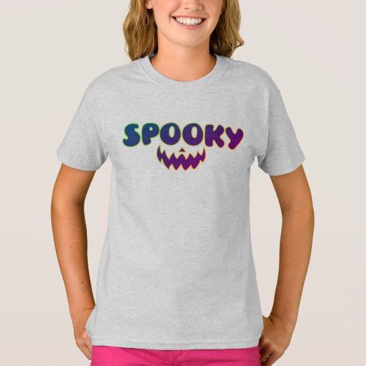 T-shirt Éffrayant Happy Halloween costume pour filles T-sh (Devant)