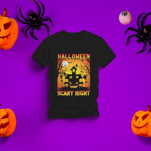 T-shirt Éffrayant Haunted Citrouille Halloween graphique