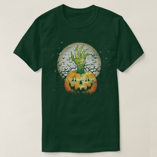 T-shirt Éffrayant Jack-o'-lantern Zombie effrayant Hallowe (Design devant)