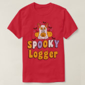 T-shirt Éffrayant Logger Halloween Costume Chien (Design devant)