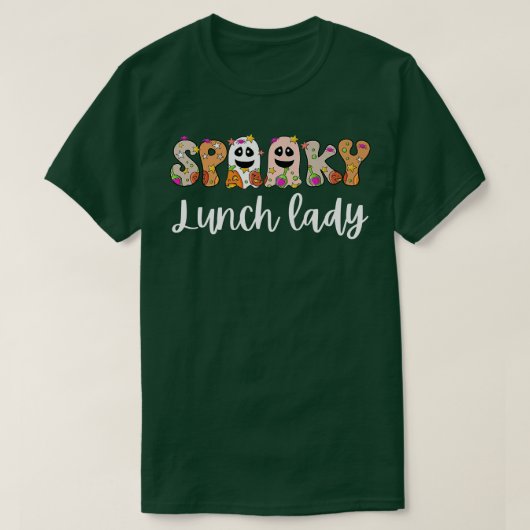 T-shirt Éffrayant Lunch Lady School Cafétéria Cook Hallowe (Design devant)