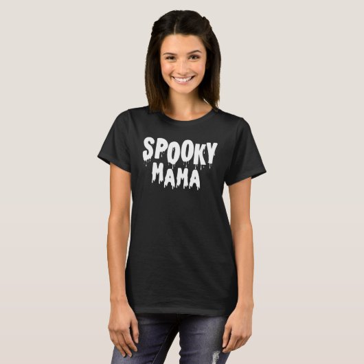 T-shirt Éffrayant Mama Halloween (Devant entier)