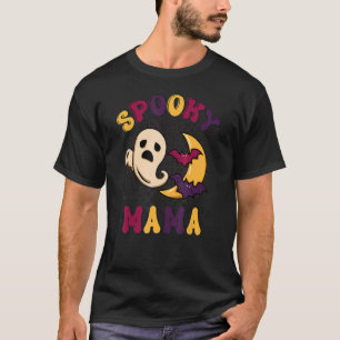 T-shirt Éffrayant Mama Halloween Retro Super Ghost Group C