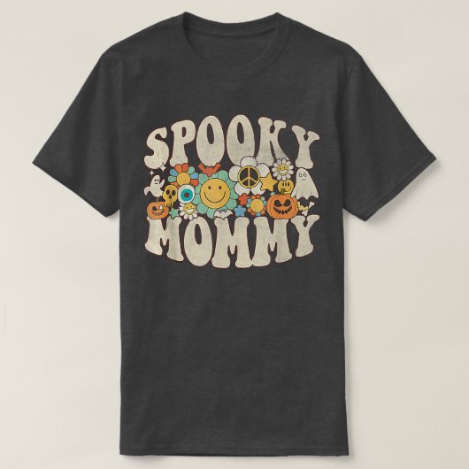 T-shirt Éffrayant maman Matching Retro Halloween Ghost Boo (Design devant)