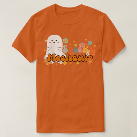 T-shirt Éffrayant Mécanique Rétro Super Ghost Halloween (Design devant)