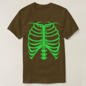 T-shirt Effrayant Neon Green Skeleton Bones (Design devant)