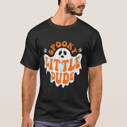 T-shirt Éffrayant Petit Dude Ghost Boo Halloween Toddler B (Devant)