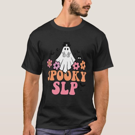 T-shirt Éffrayant SLP Discours Langue Pathologiste Ghost H (Devant)