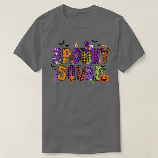 T-shirt Éffrayant Squad Drôle Costume Halloween Hommes Fem (Design devant)
