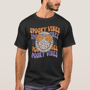 T-shirt Éffrayant Vibes Saison Halloween Tricoter Ou Trait