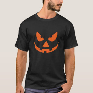 T-shirt Éffrayant visage Citrouille d'Halloween Jack-o'-la