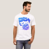 T-shirt Éffrayant Visage Citrouille Pour Hommes Costume T- (Devant entier)