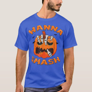 T-shirt Éffrayant Wanna Smash Citrouille Skeleton tenue po