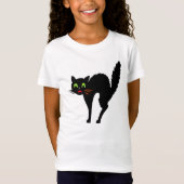 T-Shirt Éffrayante Filles de Chat Noir Halloween Trick ou (Devant)