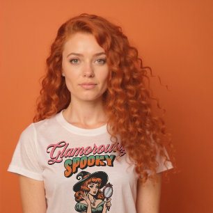 T-shirt Éffrayante glamour Vintage sorcière Halloween chem